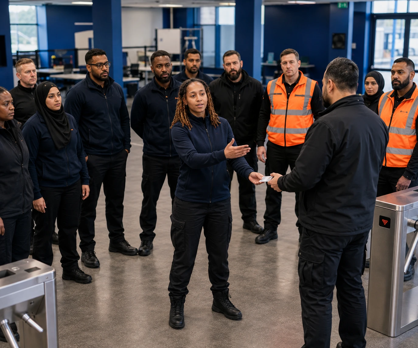 Security Officer Refresher Course with a female instructor leading diverse security trainees