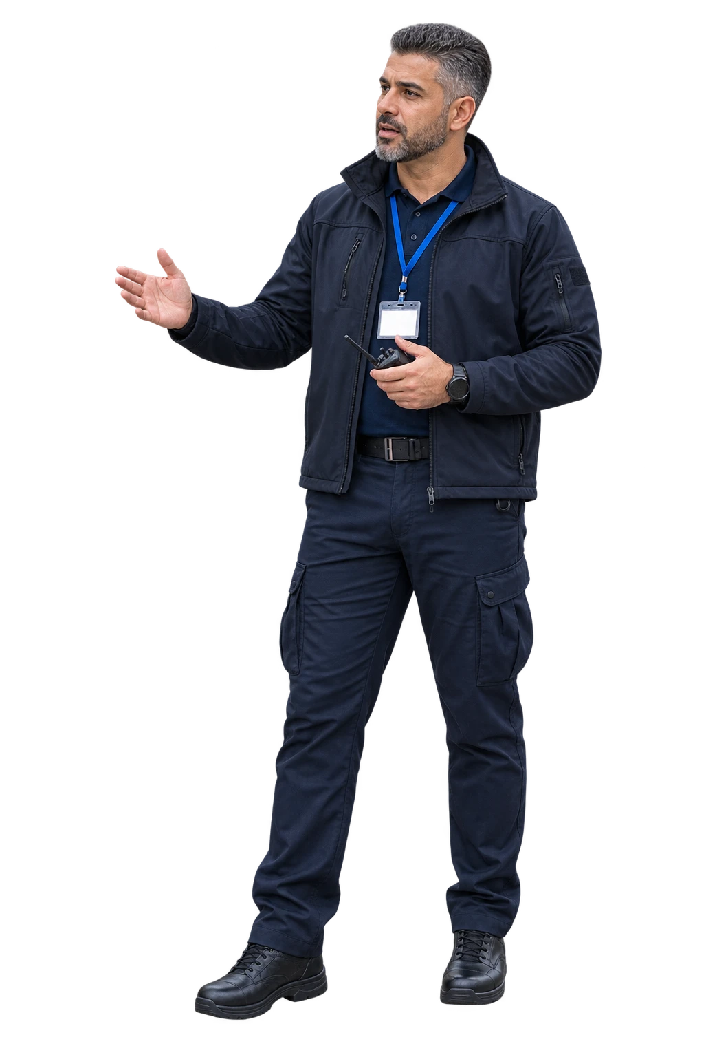 Professional security training instructor demonstrating practical security skills